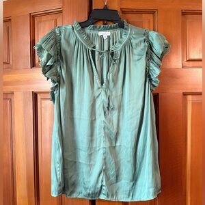 Current Air Teal Blouse with tie, size L